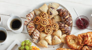 plate of muffins and coffee