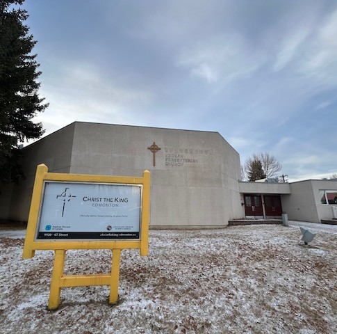 Church building and sign